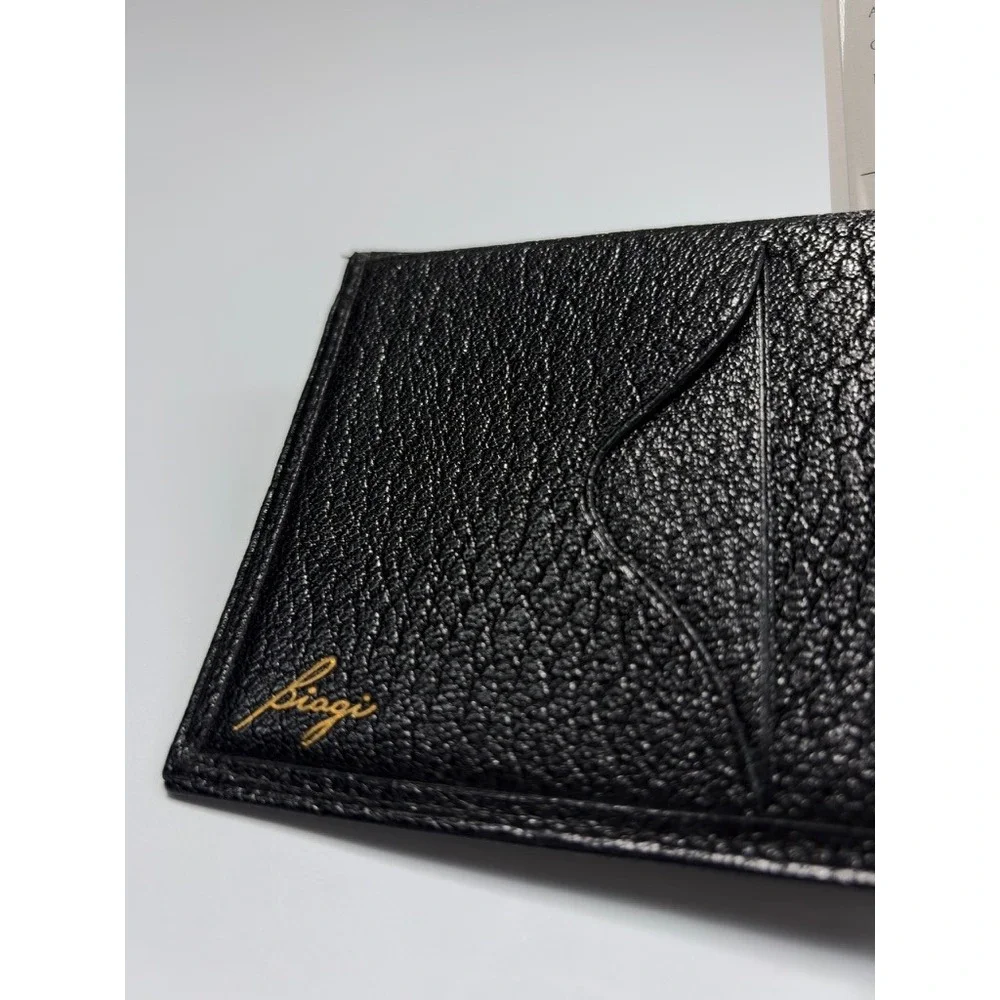 Biagi by Swank Black Genuine Ram Leather Bifold Wallet With Papers 1970's